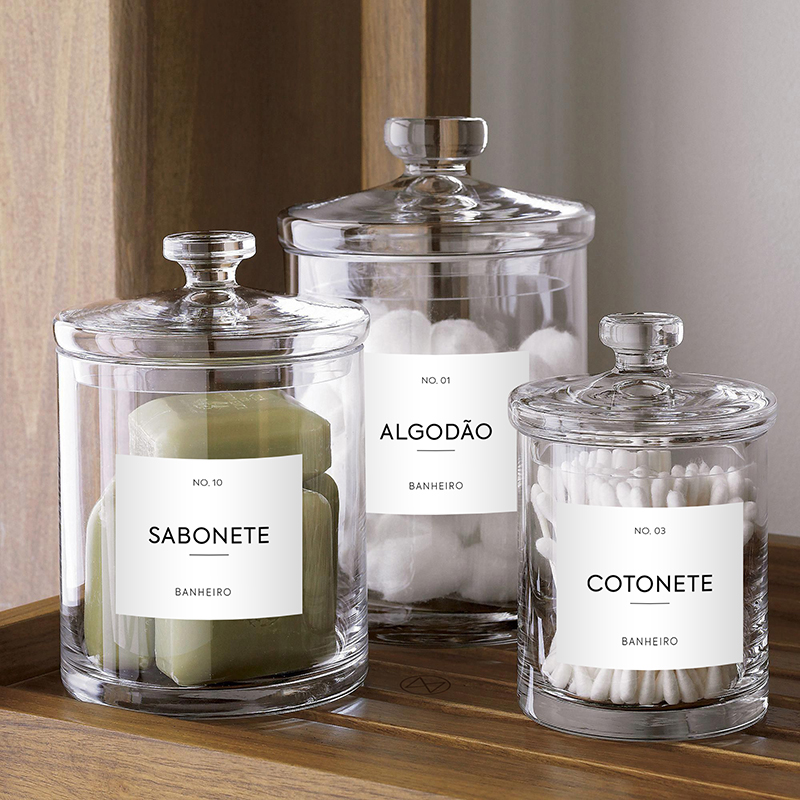 Etiqueta para Pote de Banheiro - Rótulo Minimalista em Adesivo Premium - etiquetas rotulos adesivos novo doma decor store 02 - Doma Decor Store