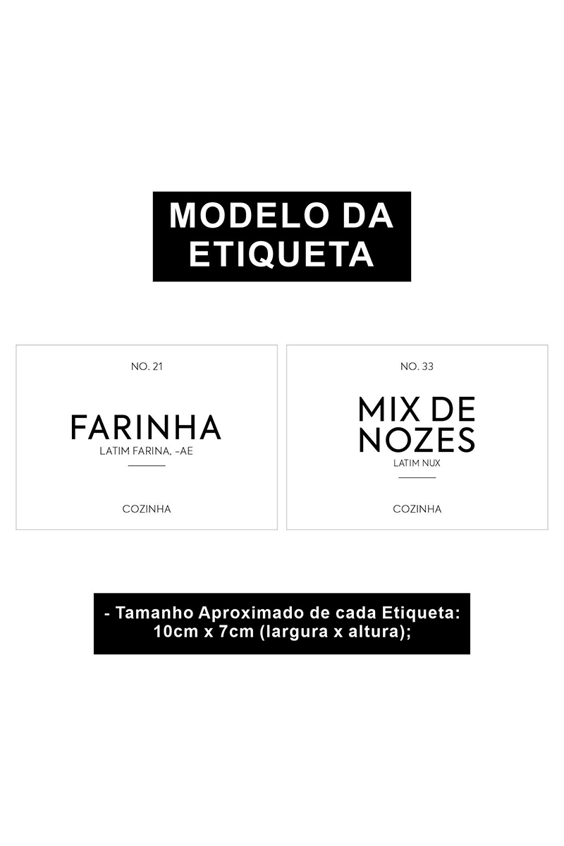 Etiqueta para Mantimento em Adesivo Premium - Rótulo Minimalista para Organizar Potes de Cozinha - kits etiquetas rotulos cozinha 03 doma decor domasite - Doma Decor Store